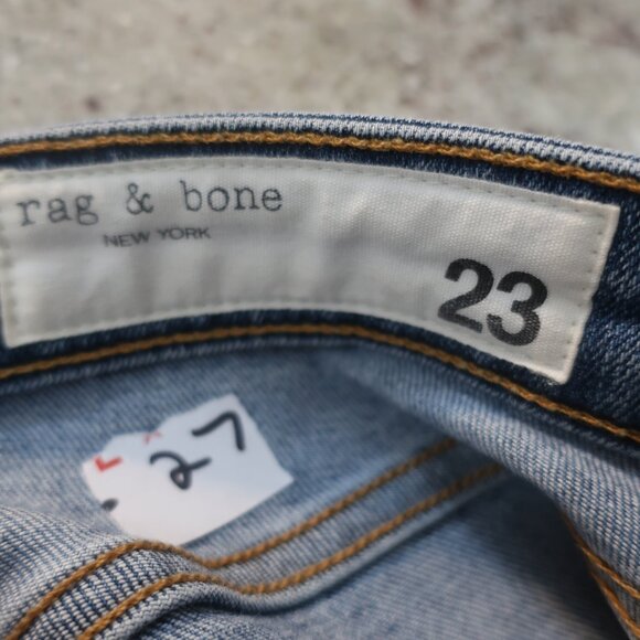 Womens Rag & Bone Blue Farrah Nina High-Rise Ankle Skinny Denim Jeans 23 - Picture 14 of 14